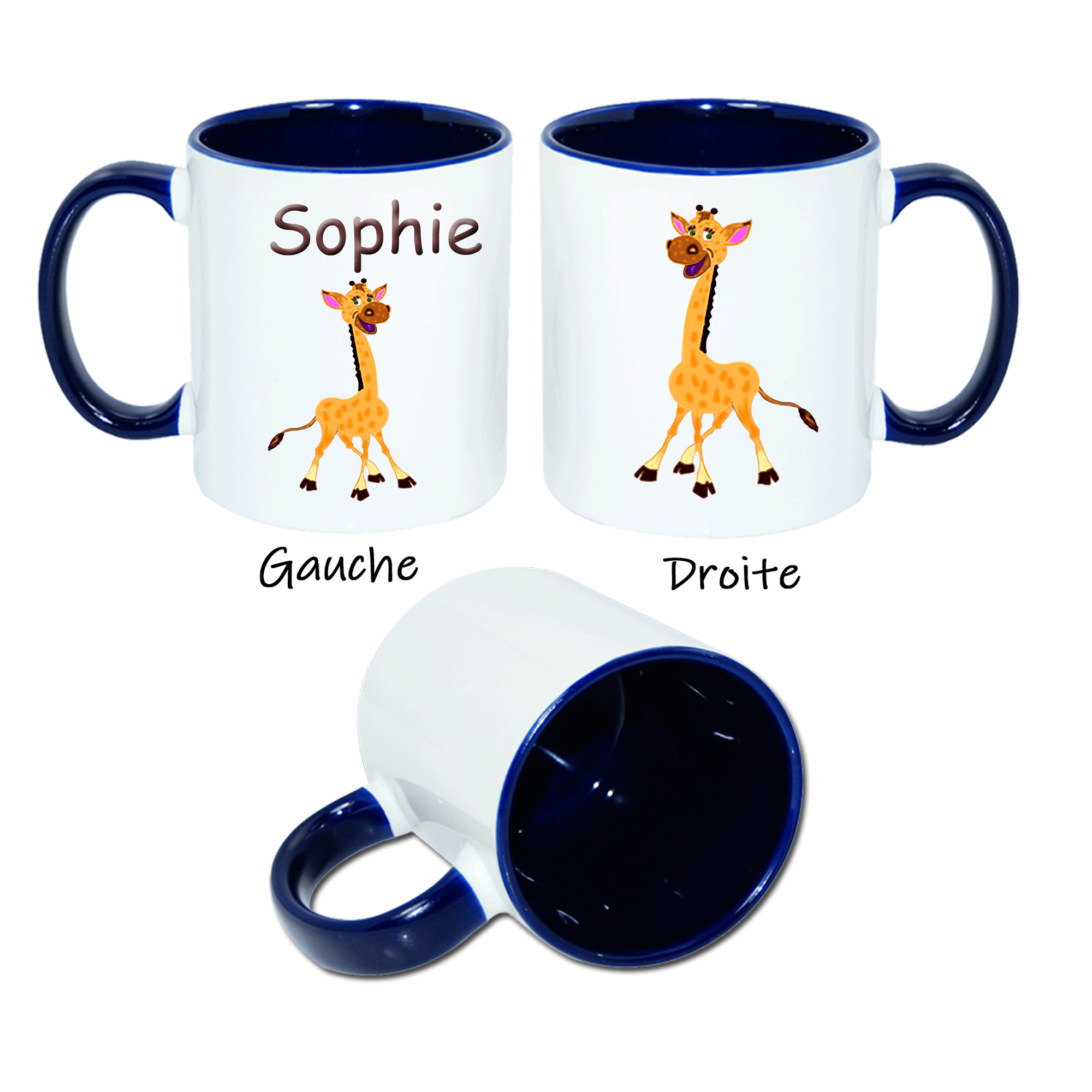 Tasse enfant plastique incassable ou céramique personnaliséeJungle, zoo,  singe, girafe - Cadeaux enfant original : : Produits Handmade