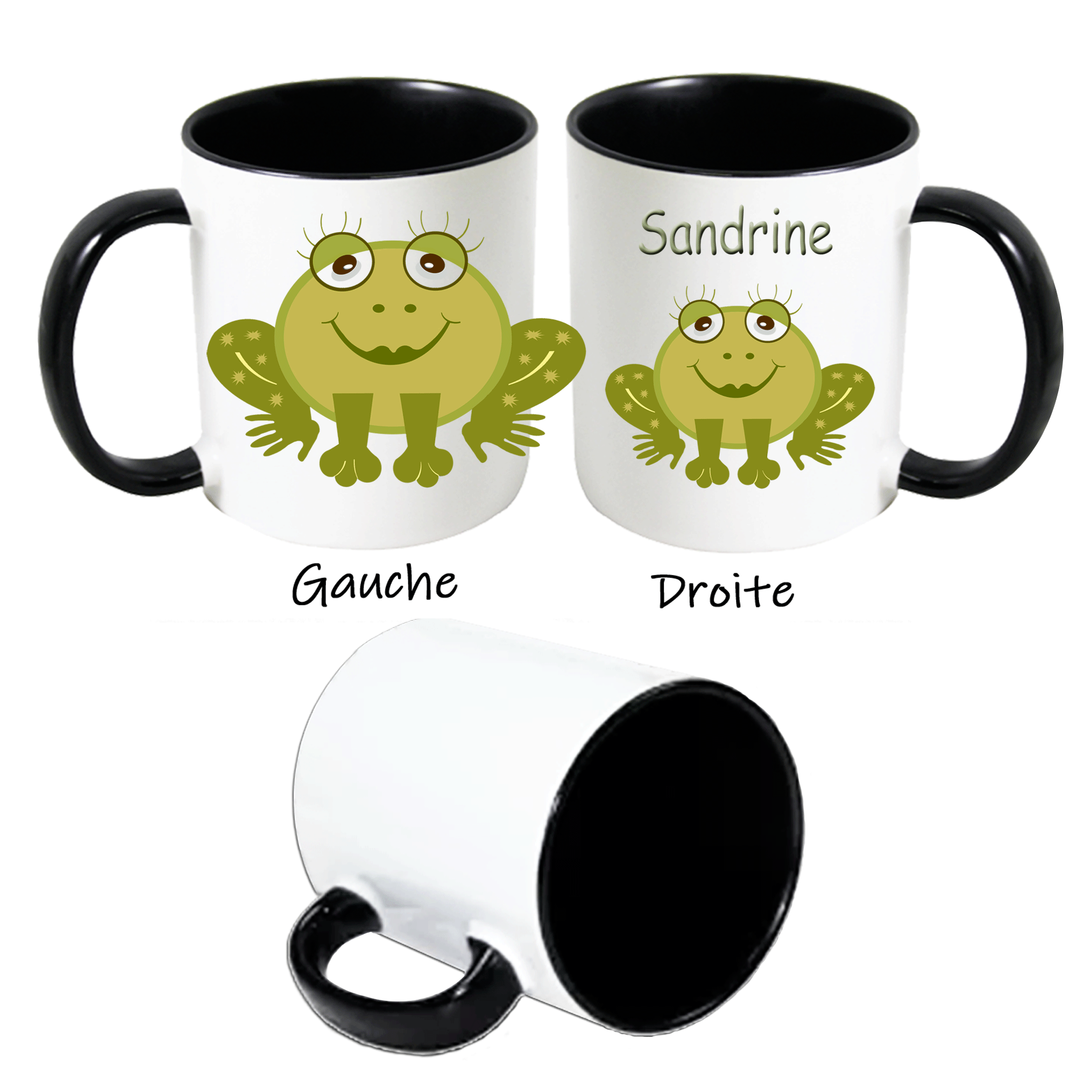mug-grenouille-prenom-personnalisable-personnalisation-personnalise-noir-ceramique-tasse-etang-mare-nenuphar-animal-anoure-batracien-sandrine
