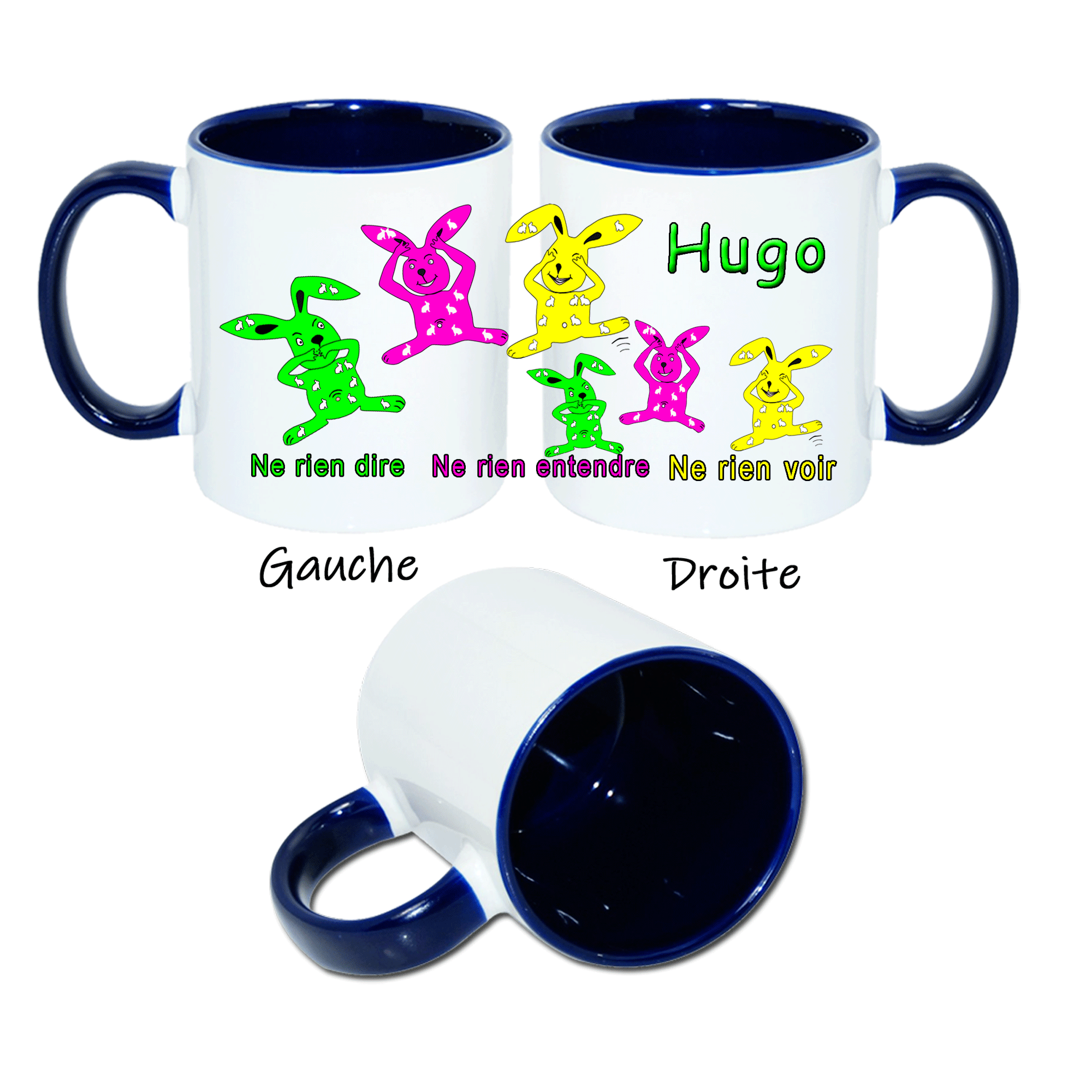 mug-lapin-trois-prenom-personnalisable-personnalisation-personnalise-bleu-marine-ceramique-symbolique-adage-proverbe-entendre-voir-dire-symbole-animal--rongeur-mammifere-hugo