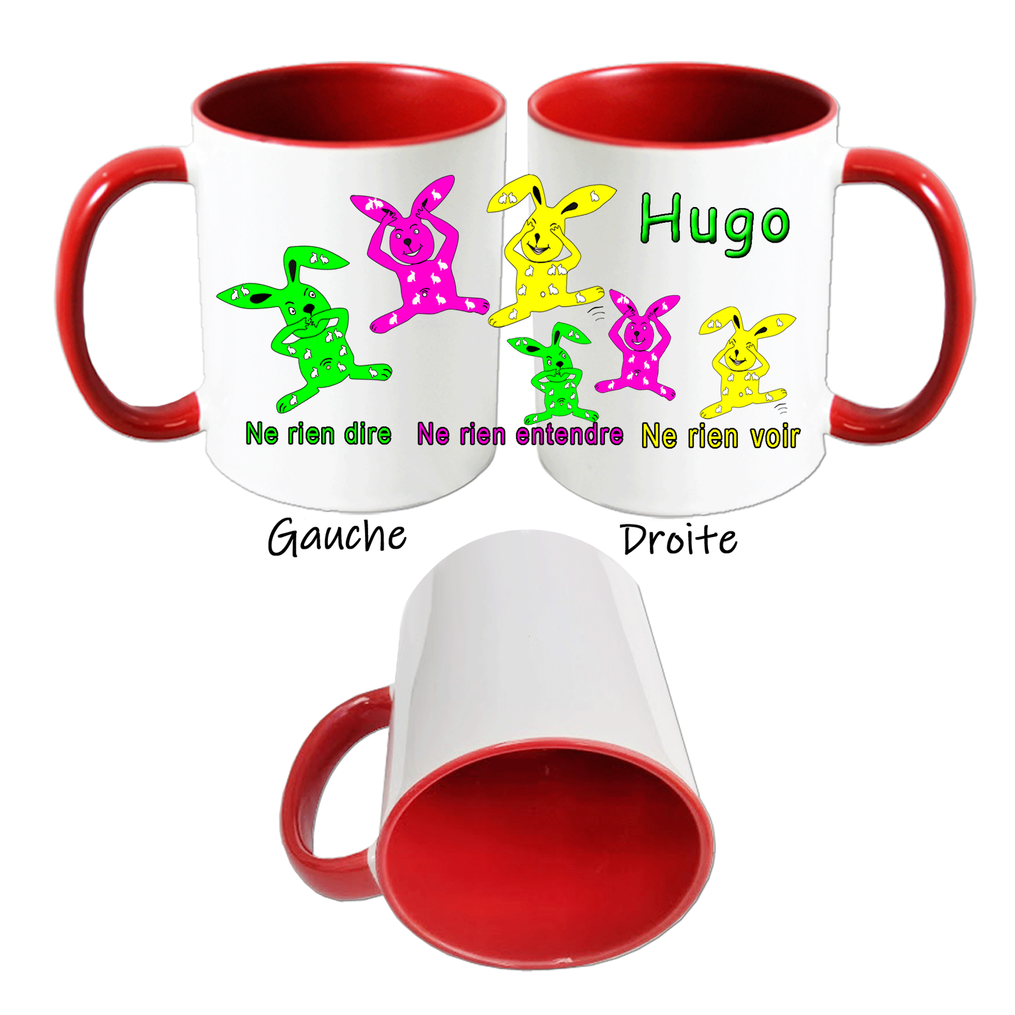 mug-lapin-trois-prenom-personnalisable-personnalisation-personnalise-rouge-ceramique-symbolique-adage-proverbe-entendre-voir-dire-symbole-animal--rongeur-mammifere-hugo