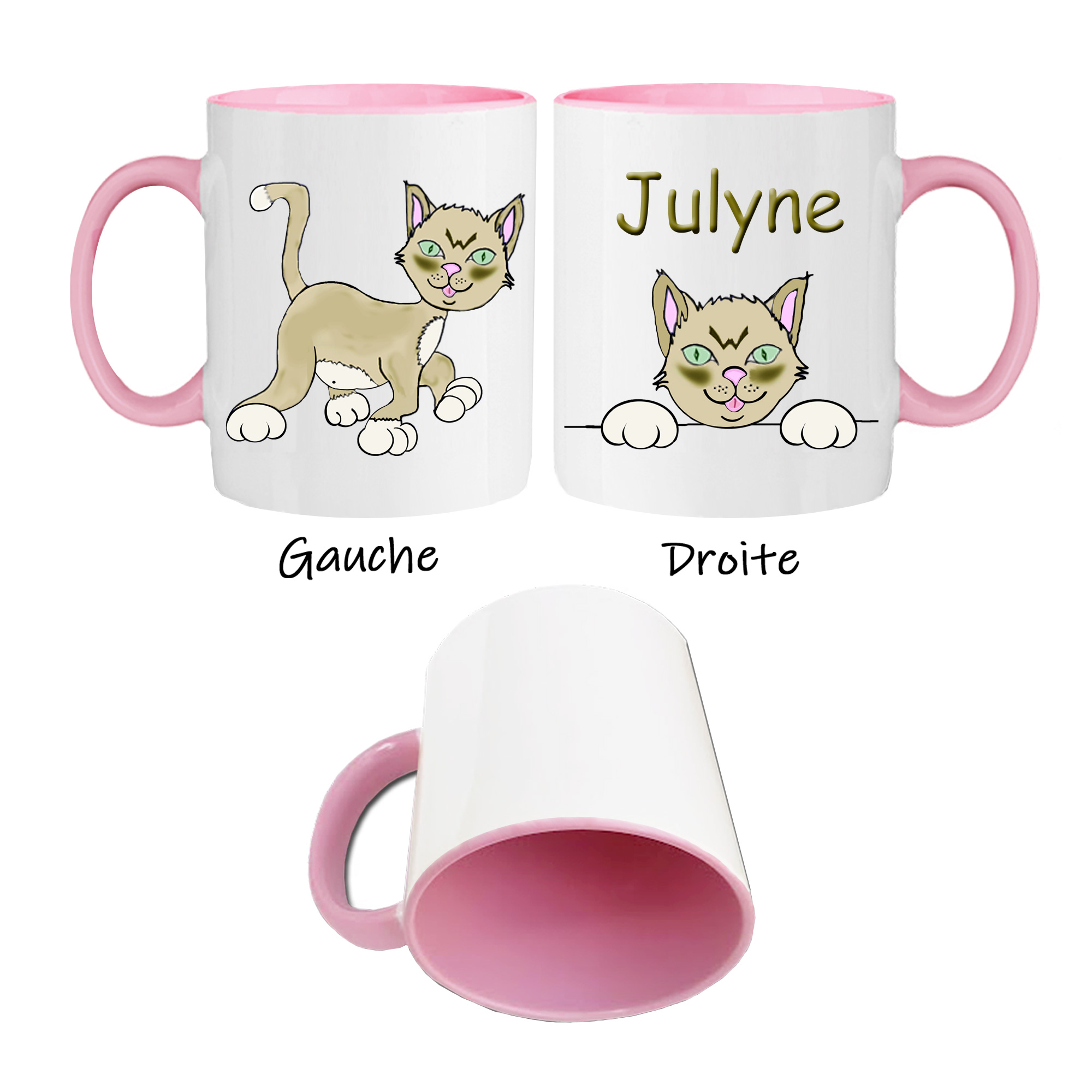 Mug Tête de Chat Nom Personnalisable - Animaux Personnalisable