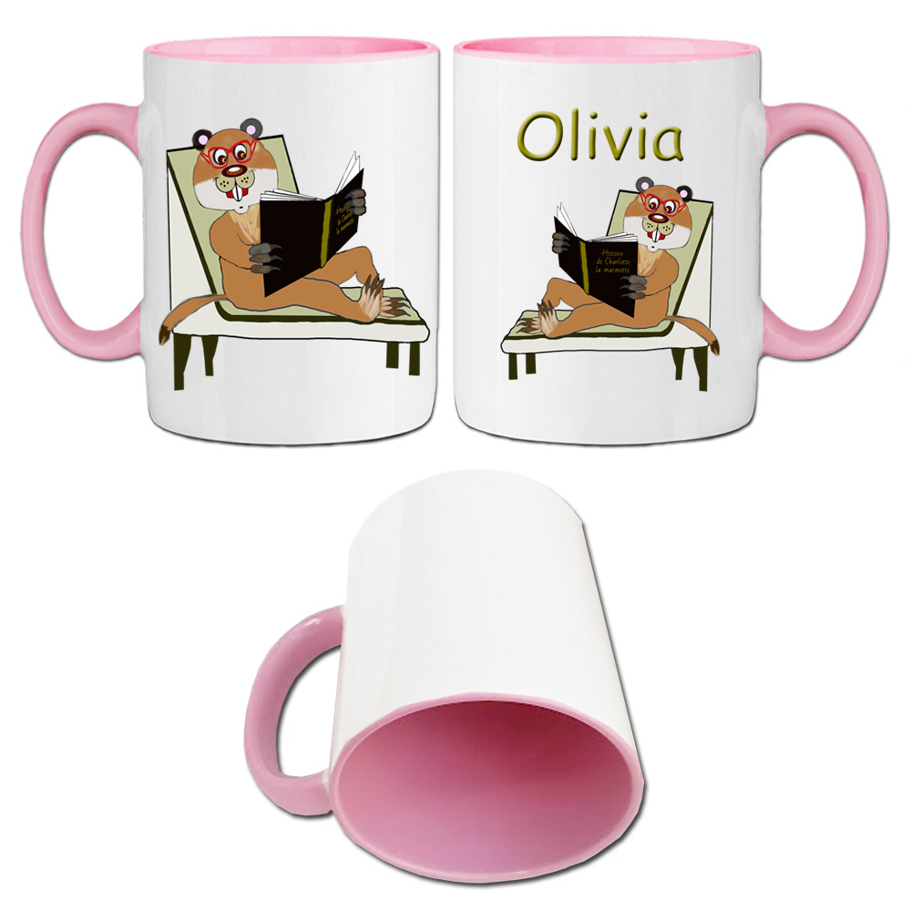 mug-marmotte-livre-lecture-ceramique-rose-personnalise-personnalisation-animal-texticadeaux-prenom-olivia
