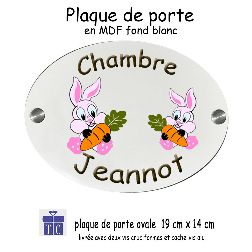 Plaque de Porte Lapin à personnaliser