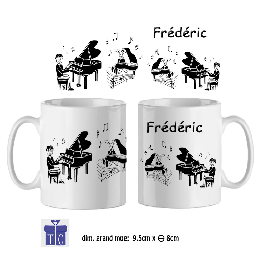 Mug Pianiste Personnalisable avec un Prénom