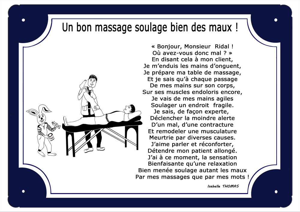 plaque-tour-bleu-metier-kinesitherapeute-masseur-poeme-paramedical-medical-texticadeaux-personnaliser-isabellethomas