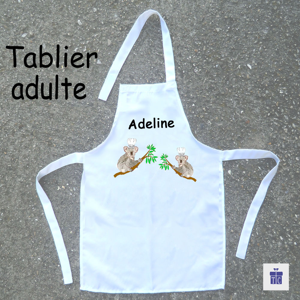 Tablier cuisine adulte Koala à personnaliser