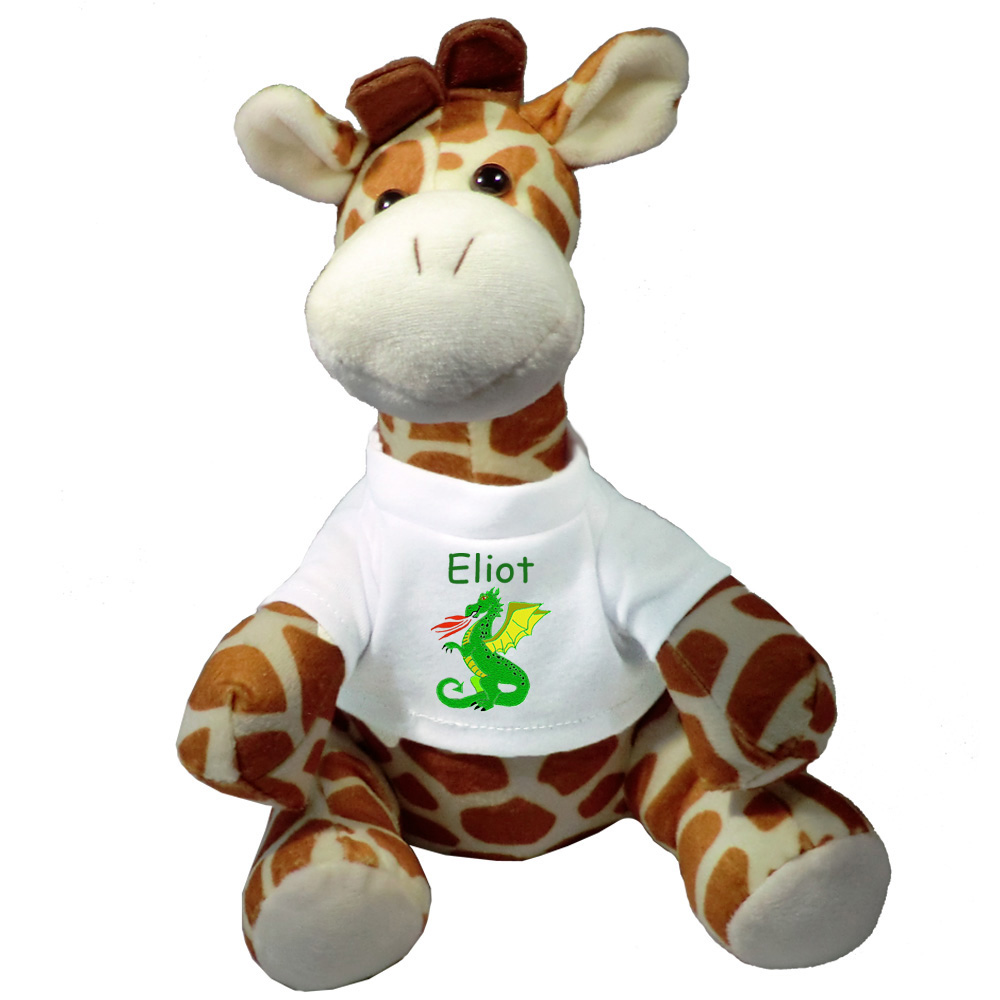 Peluche Girafe Tee shirt Dragon à personnaliser