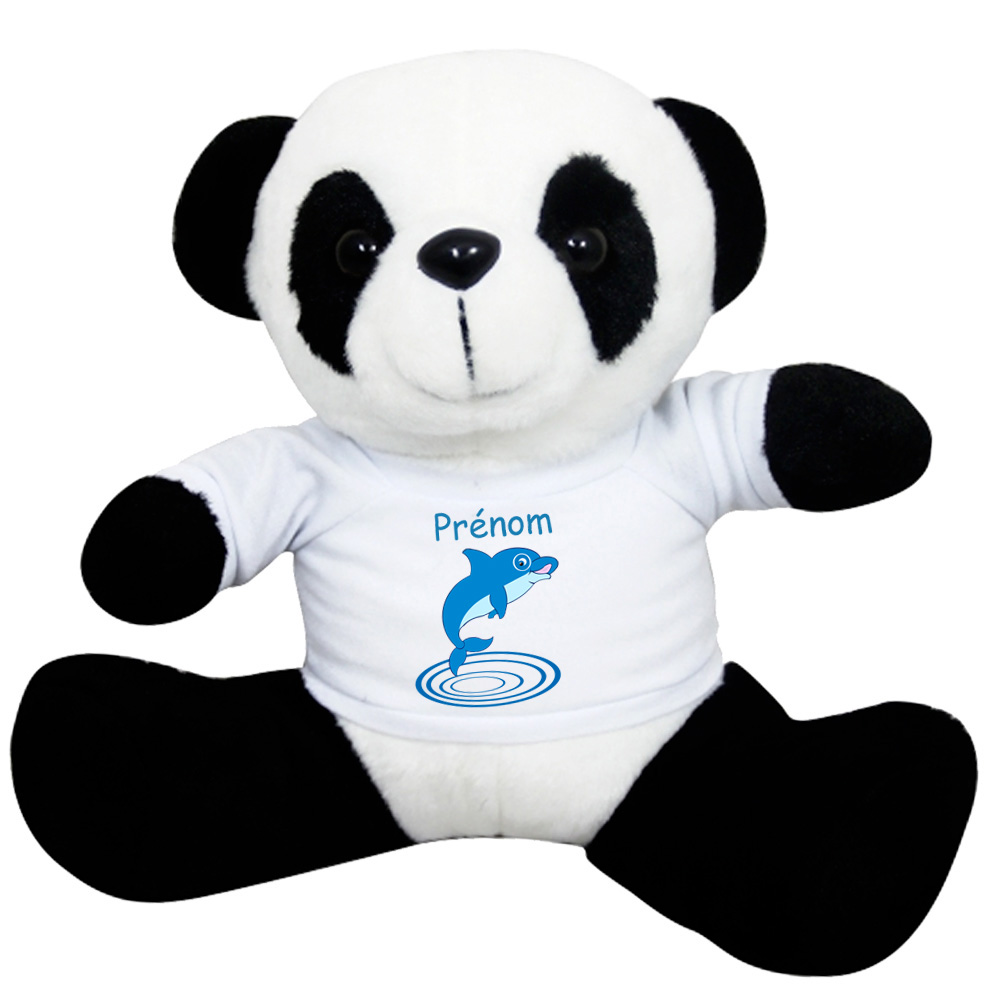 Peluche Panda Tee shirt Dauphin à personnaliser