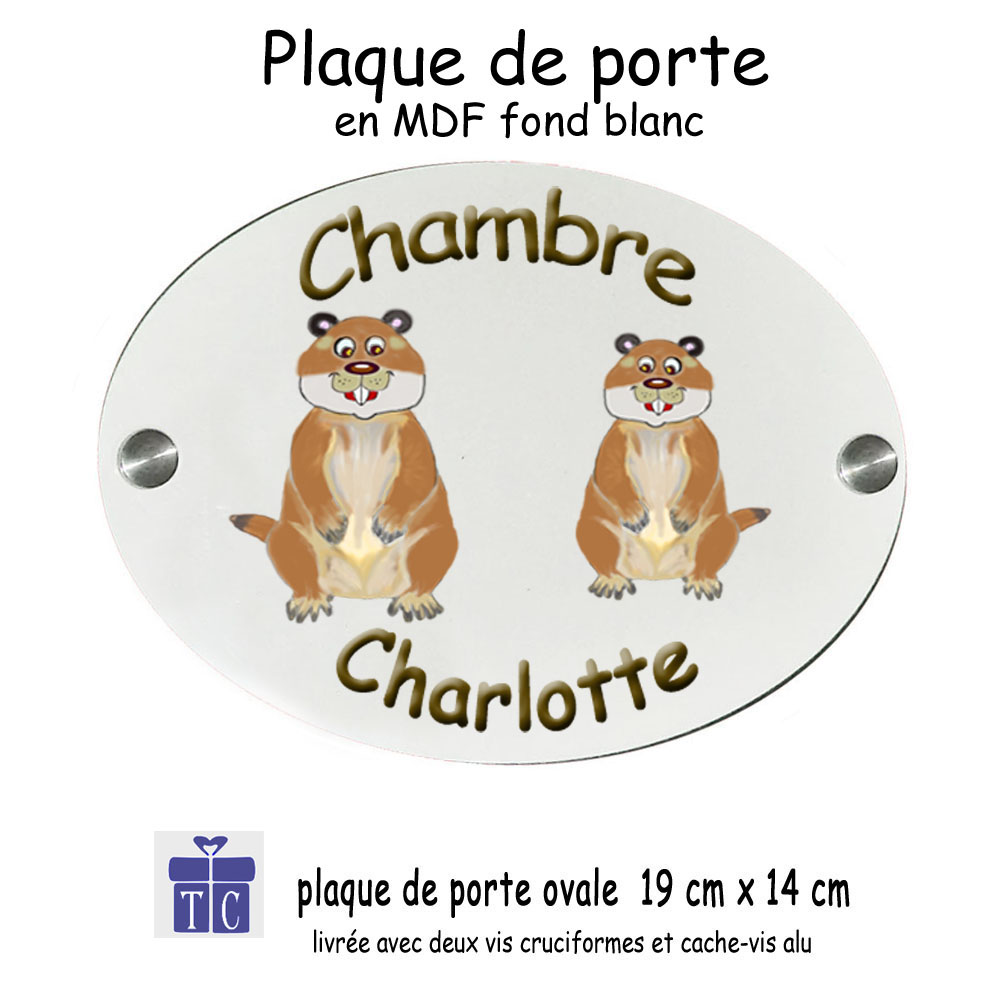 Plaque de Porte marmotte à personnaliser