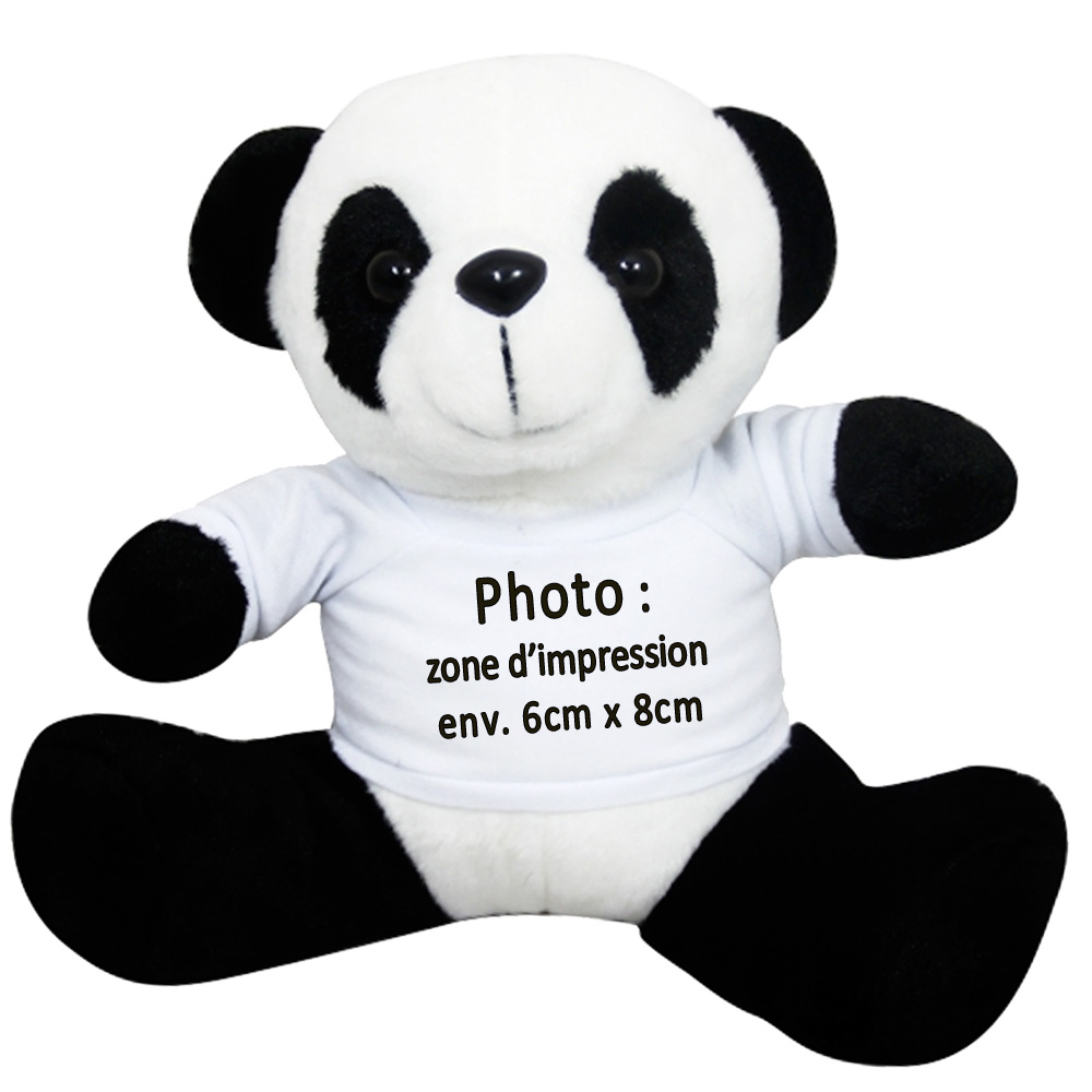 Peluche Panda avec son Tee shirt photo à personnaliser