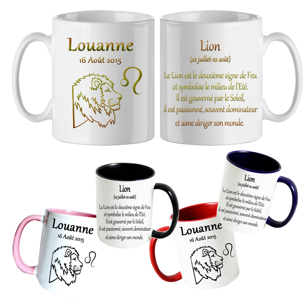 Mug Zodiaque Lion à personnaliser