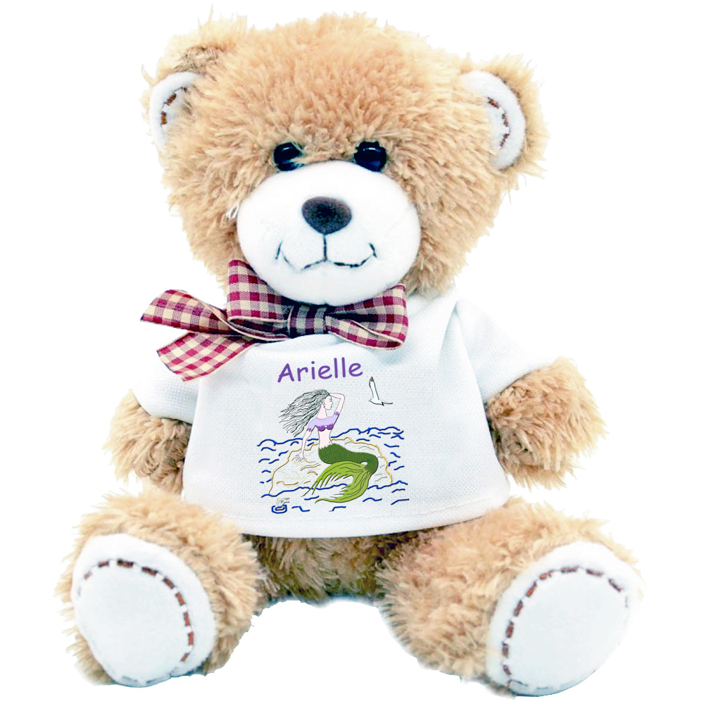 Peluche Ourson avec son Tee shirt Sirène à personnaliser