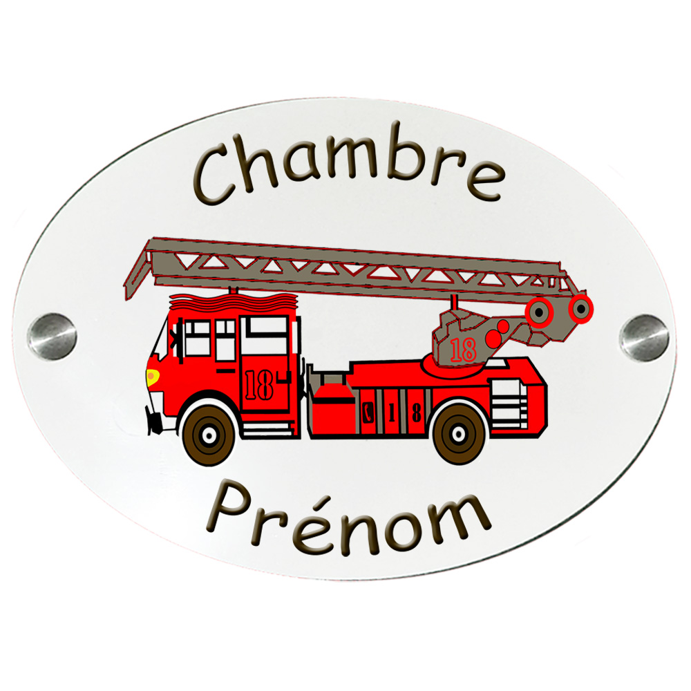 Plaque Porte camion de Pompier à personnaliser