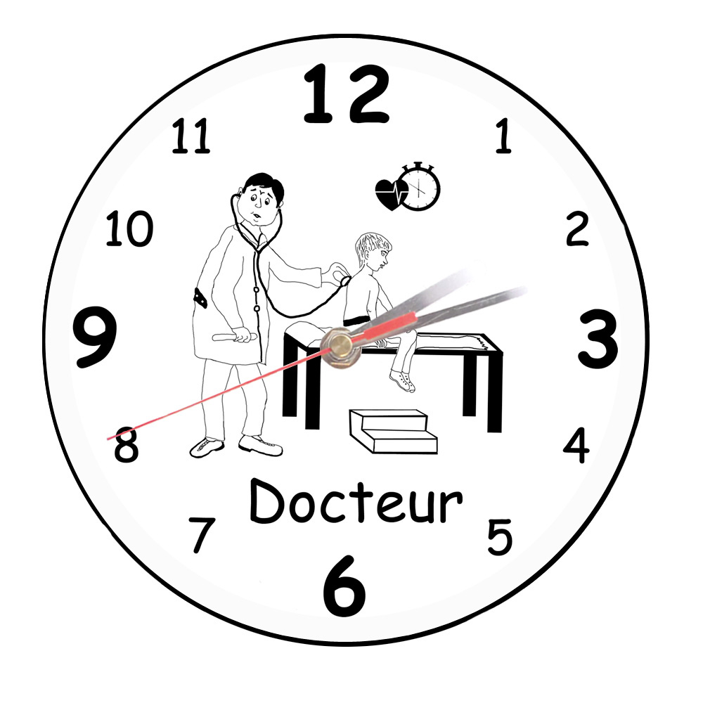 horloge-docteur-medecin-cabinet-medical-hopital-soignant-malade-texticadeaux-personnalise-personnalisation