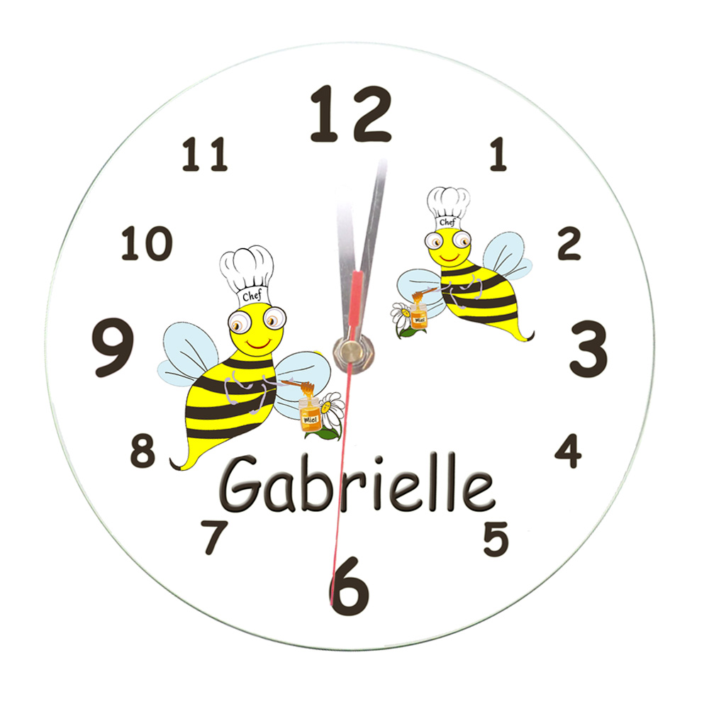 Horloge Abeille avec son pot de miel à personnaliser