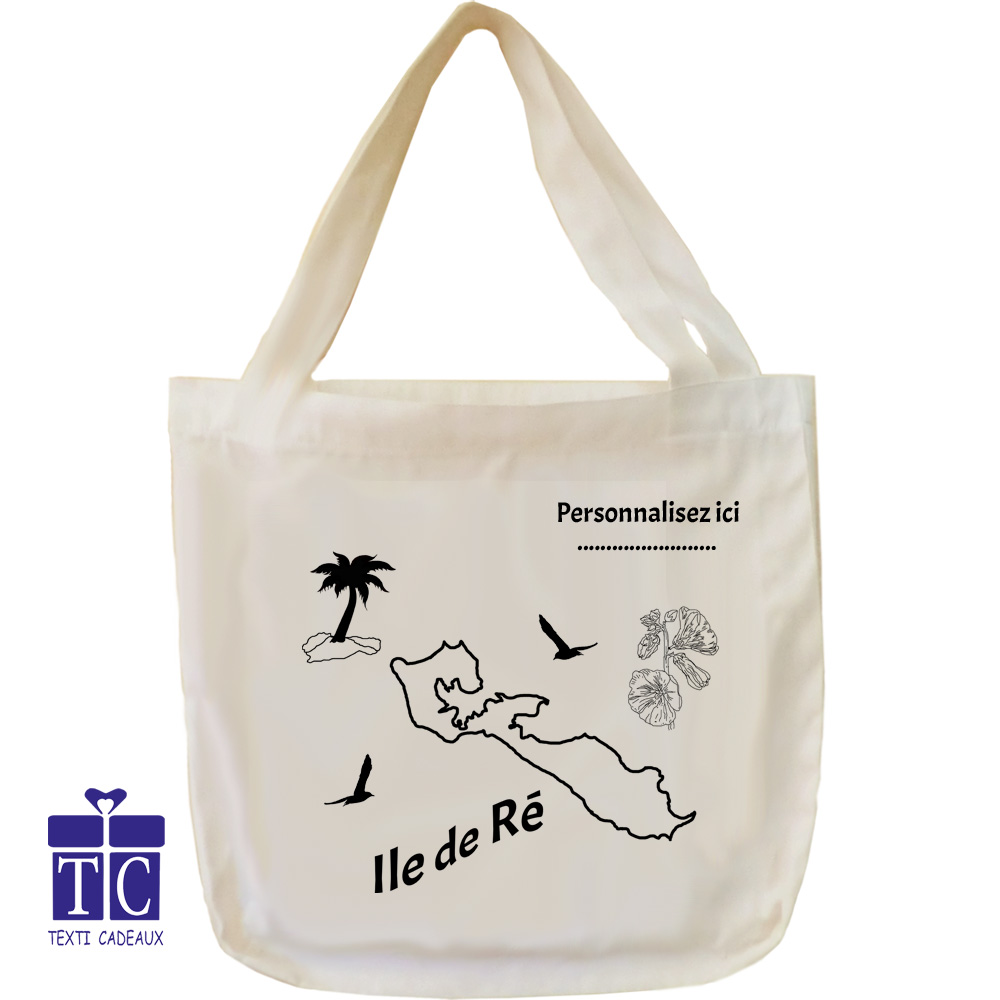 Sac Fourre tout Tote bag Île de Ré à personnaliser