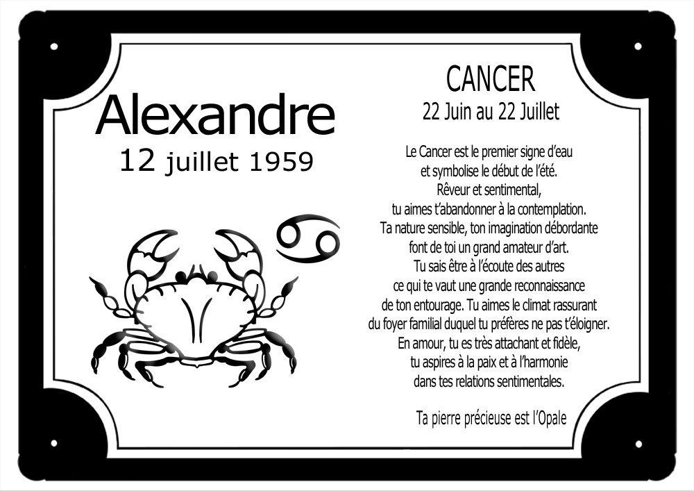 cadre-zodiaque-signe-cancer-noir-personnaliser-personnalisation-plaque-texticadeaux