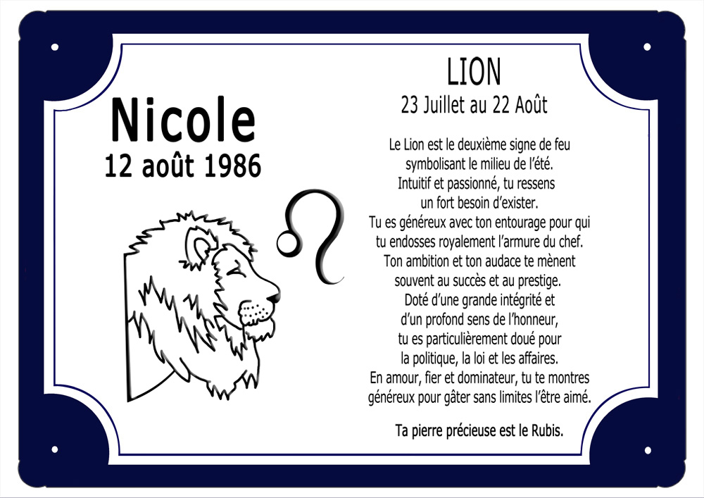 cadre-zodiaque-signe-lion-bleumarine-personnaliser-personnalisation-plaque-texticadeaux