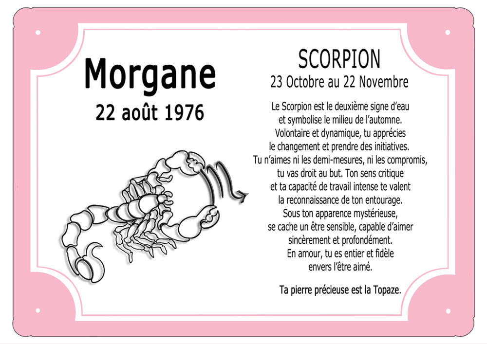 cadre-zodiaque-signe-scorpion-rose-personnaliser-personnalisation-plaque-texticadeaux