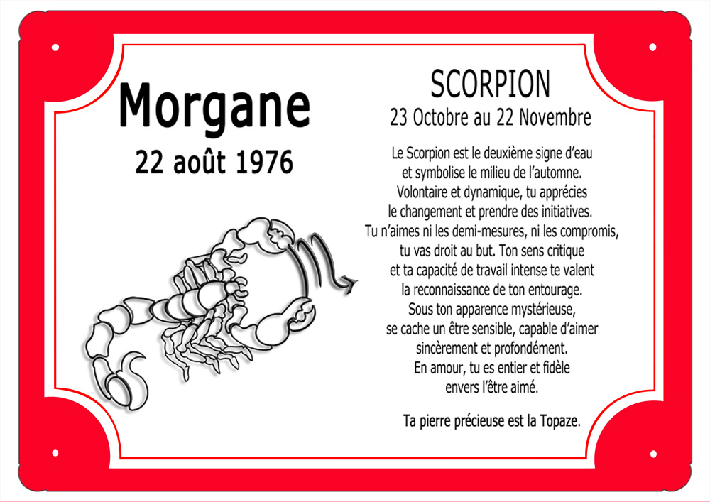 cadre-zodiaque-signe-scorpion-rouge-personnaliser-personnalisation-plaque-texticadeaux