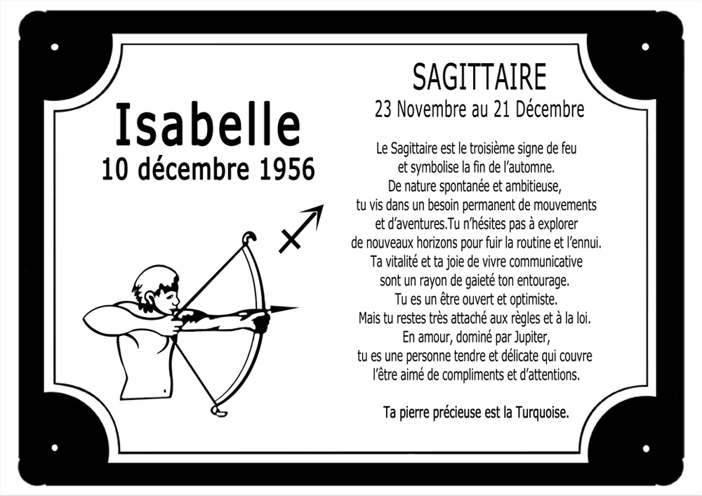 cadre-zodiaque-signe-sagittaire-noir-personnaliser-personnalisation-plaque-texticadeaux