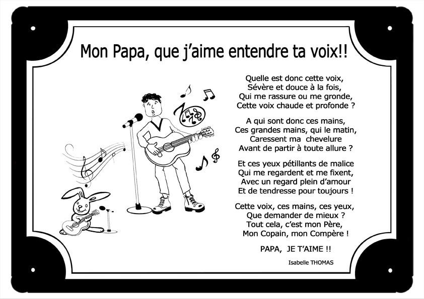 plaque-tour-noir-papa-jaime-tavoix-guitare-poeme-isabellethomas-personnalisation-personnalise-texticadeaux