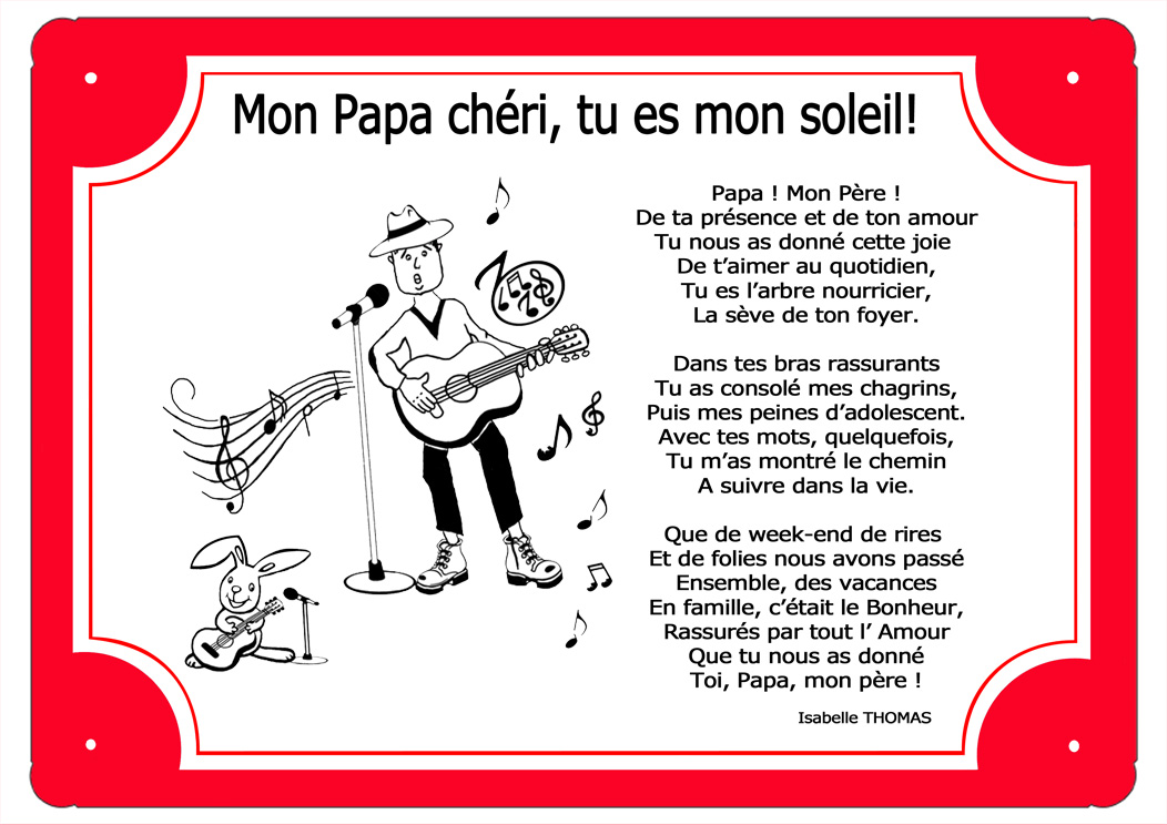 plaque-tour-rouge-papa-mon-pere-presence-poeme-isabellethomas-texticadeaux