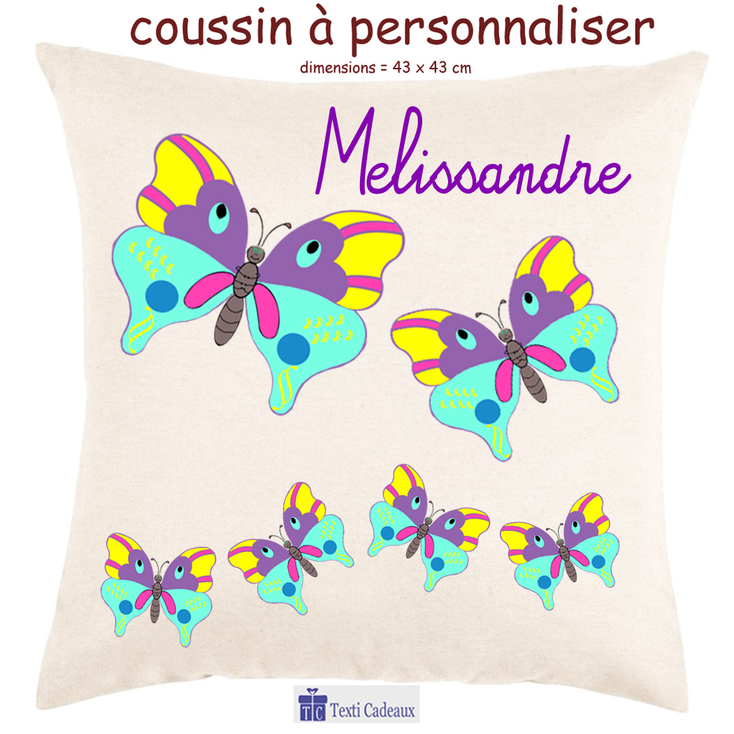 Coussin papillon à personnaliser