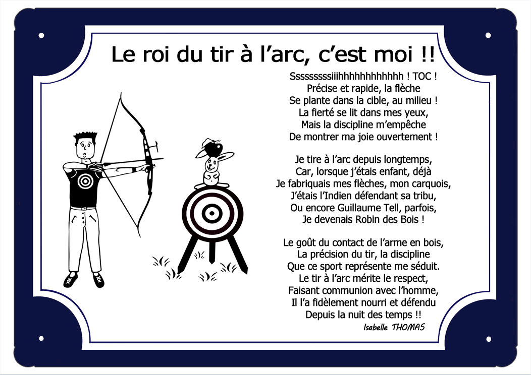 plaque-bleue-archer-tir-arc-fleche-cible-carquois-terrain-sport-poeme-prenom-personnalisable-texticadeaux