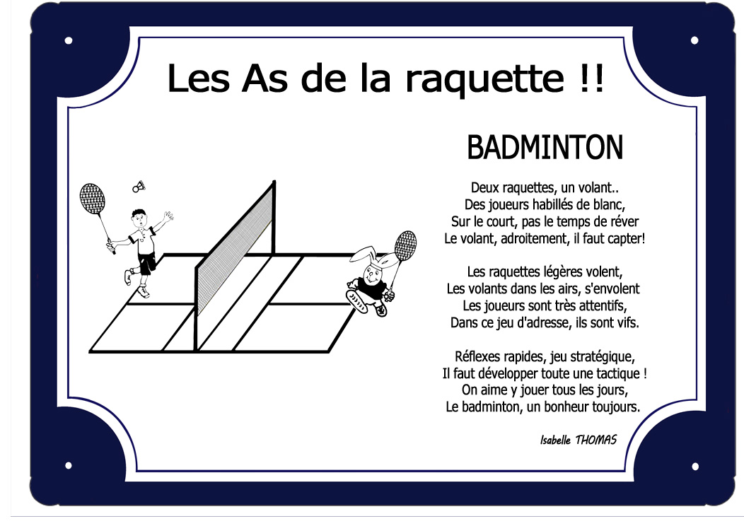 plaque-bleue-badminton-joueurs-raquette-volant-court-filet-sport-poeme-prenom-personnalisable-texticadeaux