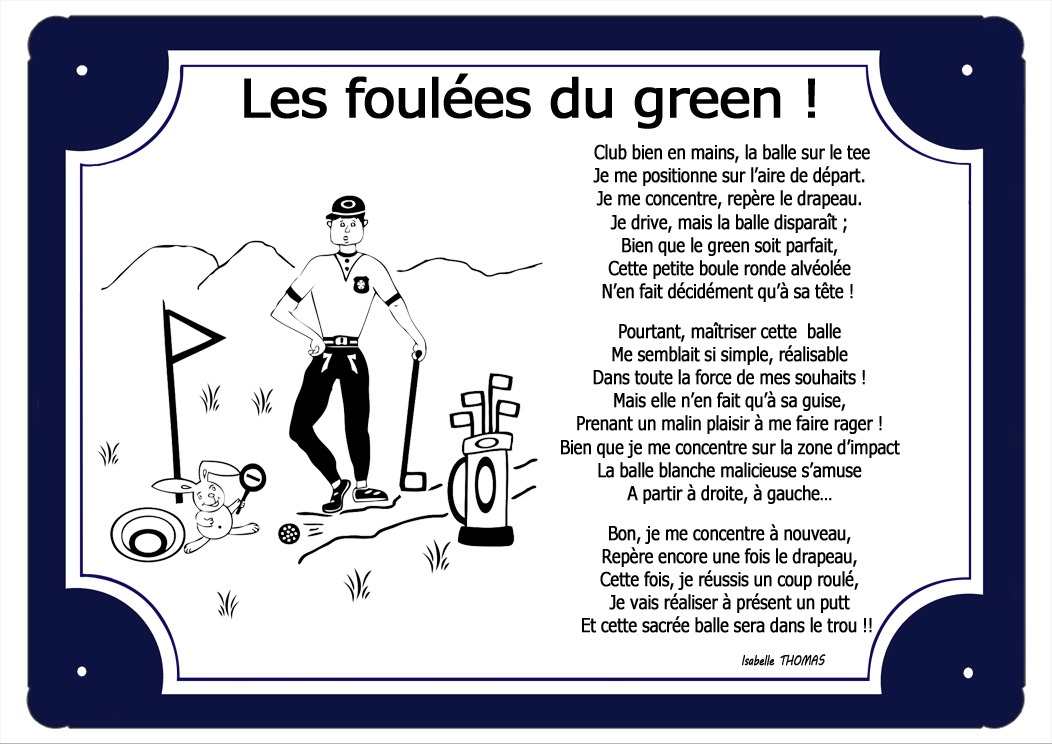 plaque-bleue-golf-club-balle-green-caddie-tee-marche-nature-poeme-prenom-personnalisable-isabellethomas-texticadeaux