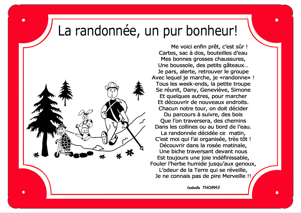 plaque-rouge-randonnee-promenade-marche-nature-poeme-prenom-personnalisable-isabellethomas-texticadeaux
