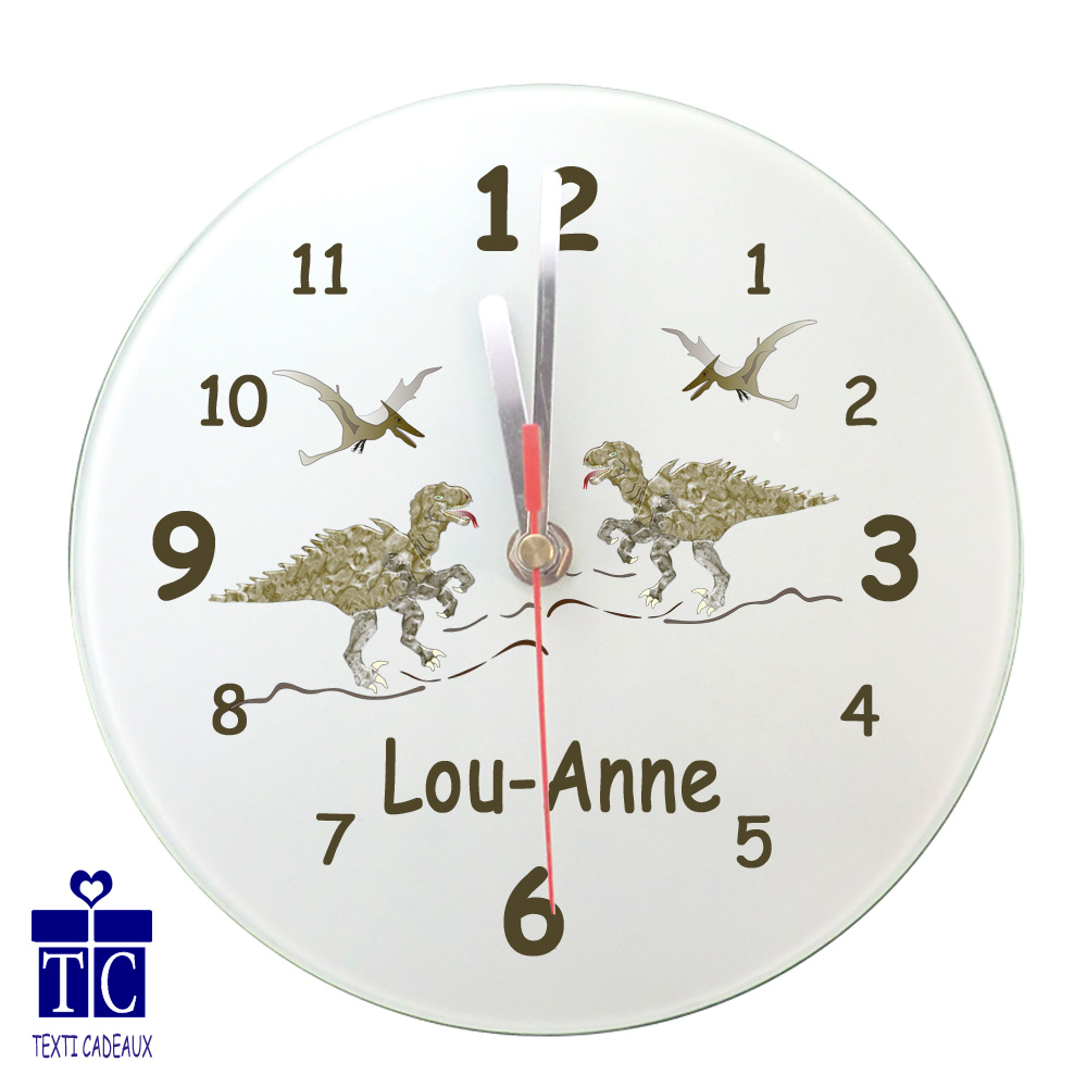 Horloge Dinosaure à personnaliser