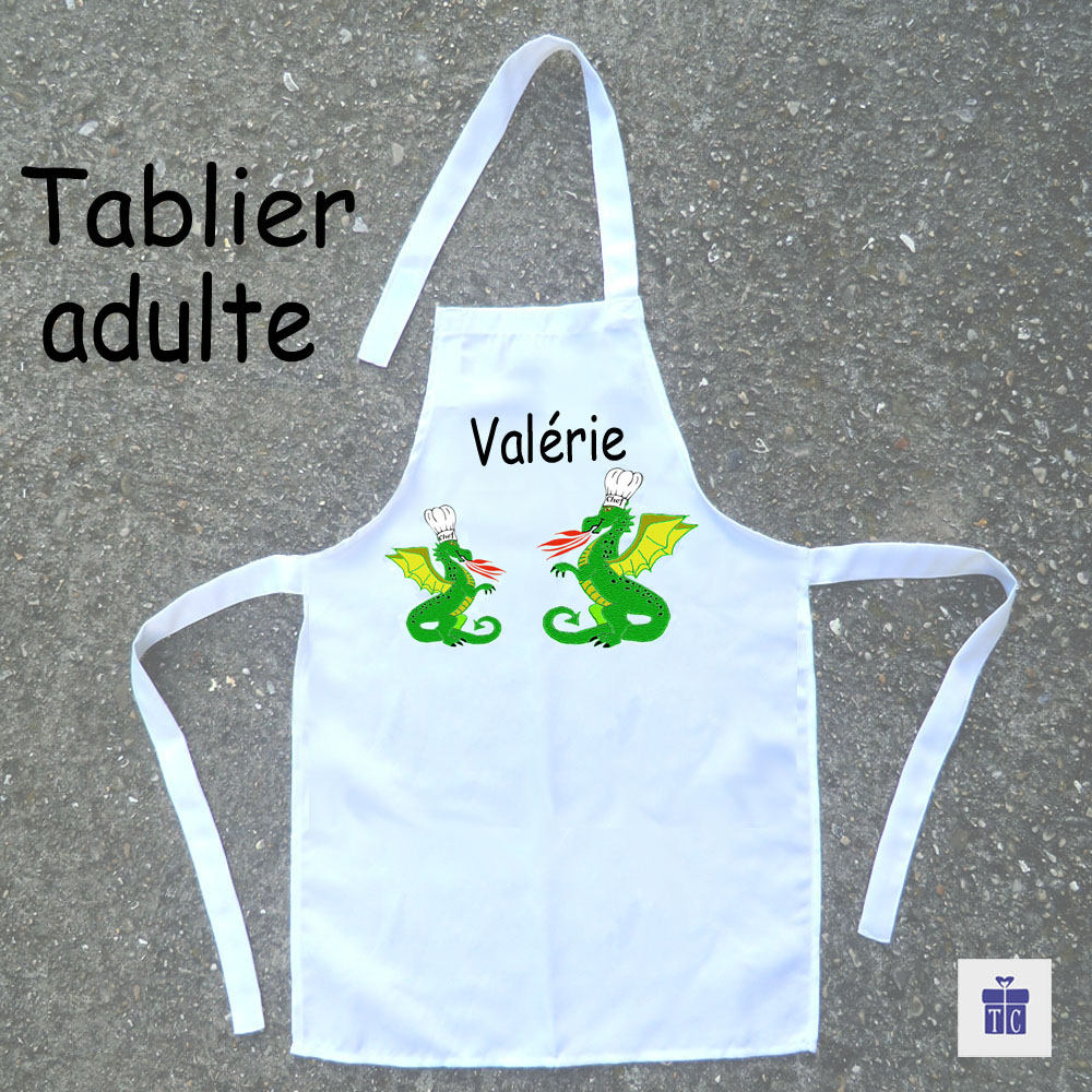 Tablier cuisine adulte Dragon à personnaliser