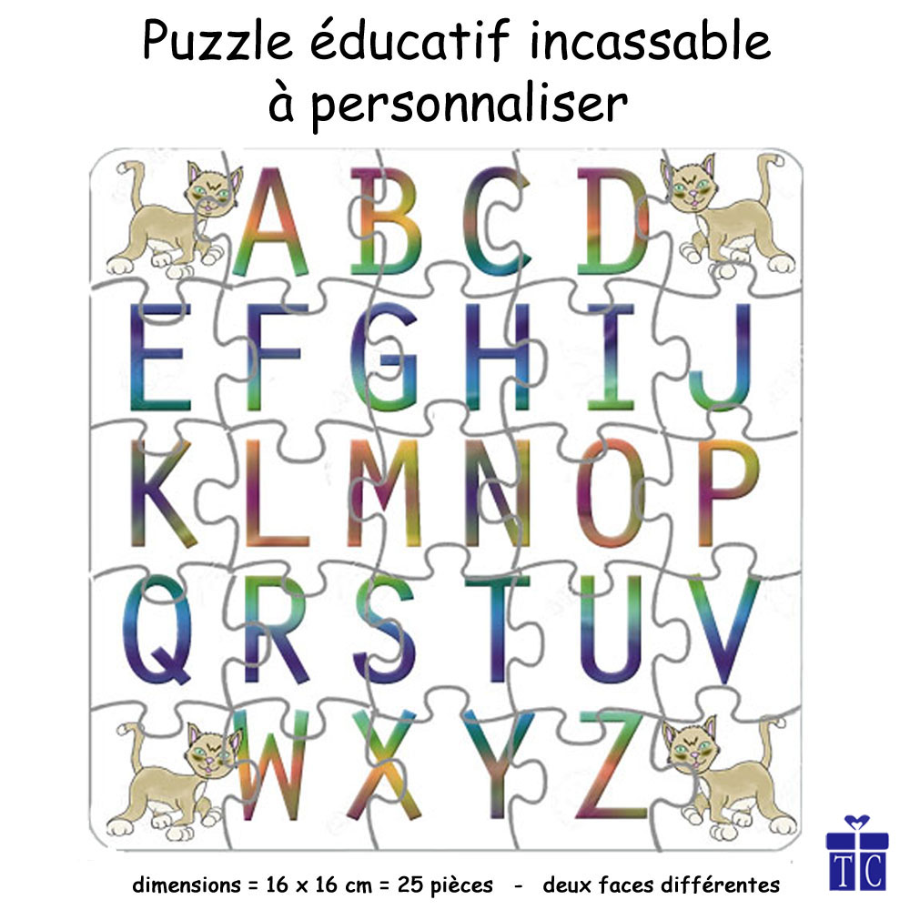 Puzzle Alphabet Réversible Chat Emma