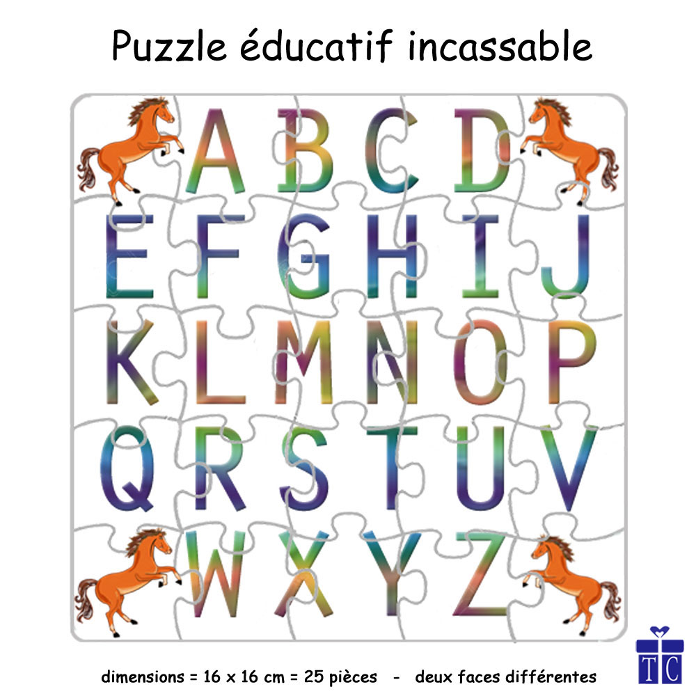 Puzzle Alphabet Réversible Cheval