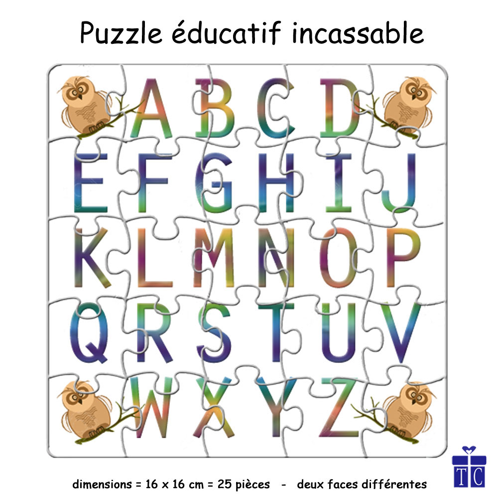 Puzzle Alphabet Réversible Chouette