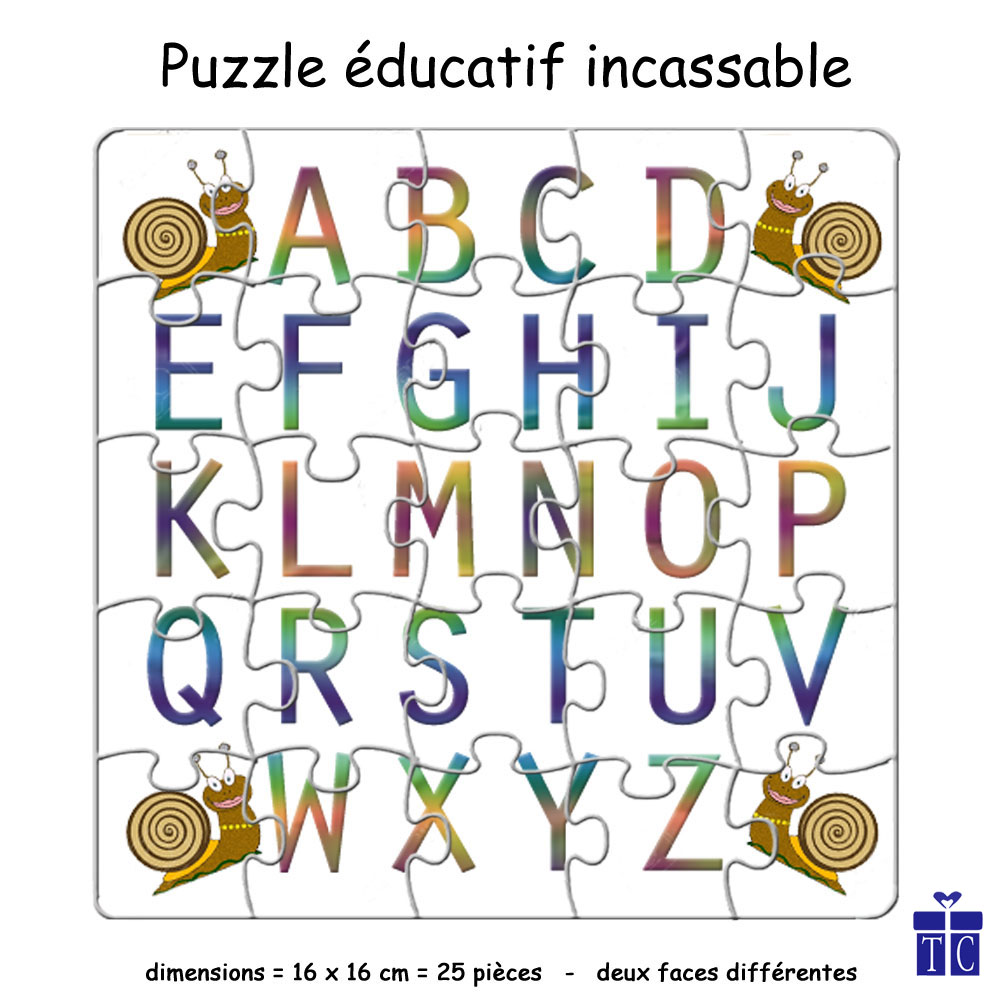 Puzzle Alphabet Réversible Escargot