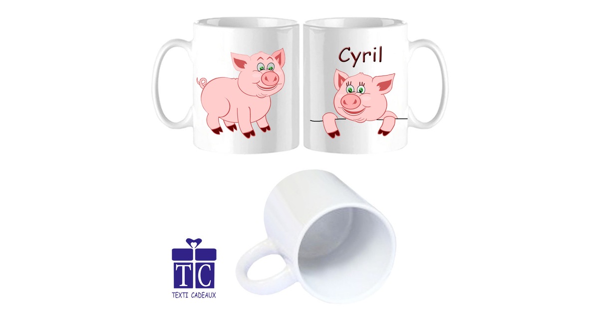 cochon tasse de thé tacheté