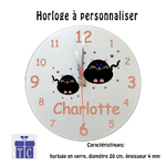Horloge Chat Charles Personnalisable avec un Prénom