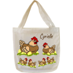 tote-bag;sac;cabas;texti;cadeaux;personnalisable;personnalisation;personnalise;prenom;animal;poule;oeufs;Cyrielle