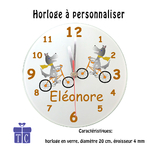 Horloge Chien vélo Personnalisable avec un Prénom