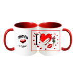 mug;bicolore;rouge;ceramique;amour;coeur;fleur;maman;on-t-aime
