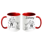 mug;rouge;personnalisable;personnalisation;personnalise;prenom;basse;electrique;musique;guitare;guitariste;musicien;rock;Johnny