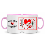mug;ceramique;bicolore;rose;personnalisable;personnalisation;prenom;amitie;amie;Genevieve