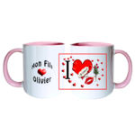 mug;ceramique;bicolore;rose;personnalisable;personnalisation;personnalise;mug;famille;mon;fils;je-t-aime;Olivier