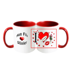 mug;ceramique;bicolore;rouge;personnalisable;personnalisation;personnalise;mug;famille;mon;fils;je-t-aime;Olivier