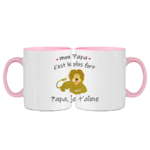 mug;bicolore;rose;ceramique;phrase;pere;papa;je-t-aime;lion;fort