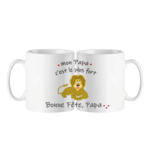 mug;blanc;ceramique;phrase;pere;papa;bonne-fete;lion;fort