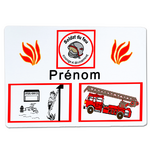 tapis-de-souris;pompier;camion;casque;dessin;personnalise;personnalisation;personnalisable;prenom